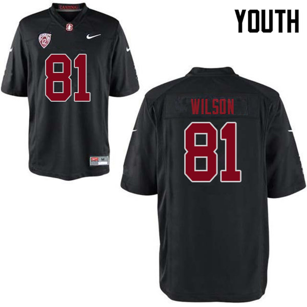 Youth #81 Michael Wilson Stanford Cardinal College Football Jerseys Sale-Black - Click Image to Close